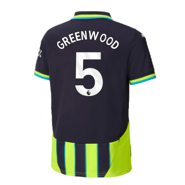 2024-2025 Man City Away Shirt (Kids) (Greenwood 5)