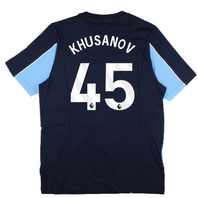 2024-2025 Man City FtblArchive Tee (Navy) (Khusanov 45)