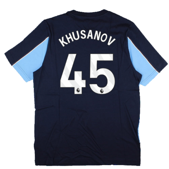 2024-2025 Man City FtblArchive Tee (Navy) (Khusanov 45)