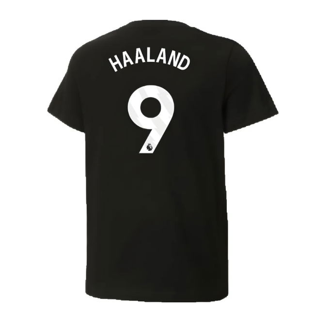 2024-2025 Man City ftblCulture Tee (Black) (Haaland 9)