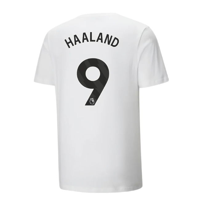 2024-2025 Man City ftblCulture Tee (White) (Haaland 9)