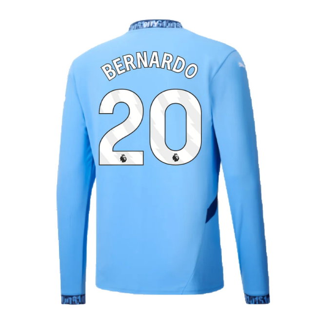 2024-2025 Man City Home Long Sleeve Shirt (Bernardo 20)
