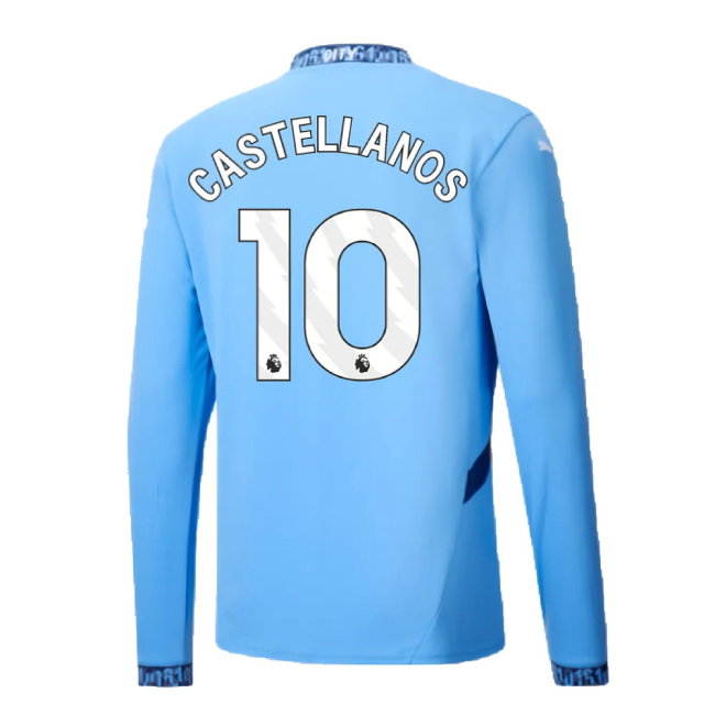 2024-2025 Man City Home Long Sleeve Shirt (Castellanos 10)