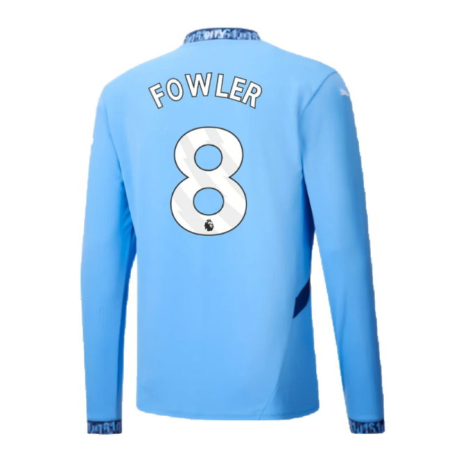 2024-2025 Man City Home Long Sleeve Shirt (Fowler 8)