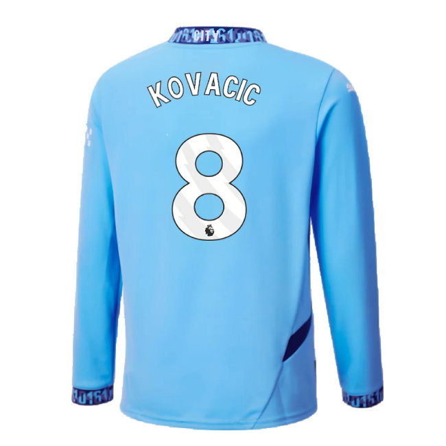 2024-2025 Man City Home Long Sleeve Shirt (Kids) (Kovacic 8)