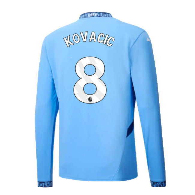 2024-2025 Man City Home Long Sleeve Shirt (Kovacic 8)