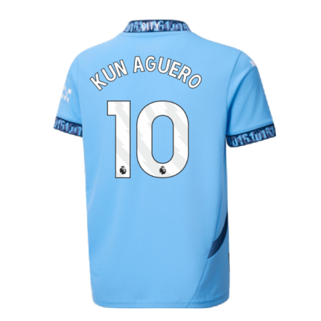 2024-2025 Man City Home Shirt (Kids) (Kun Aguero 10)