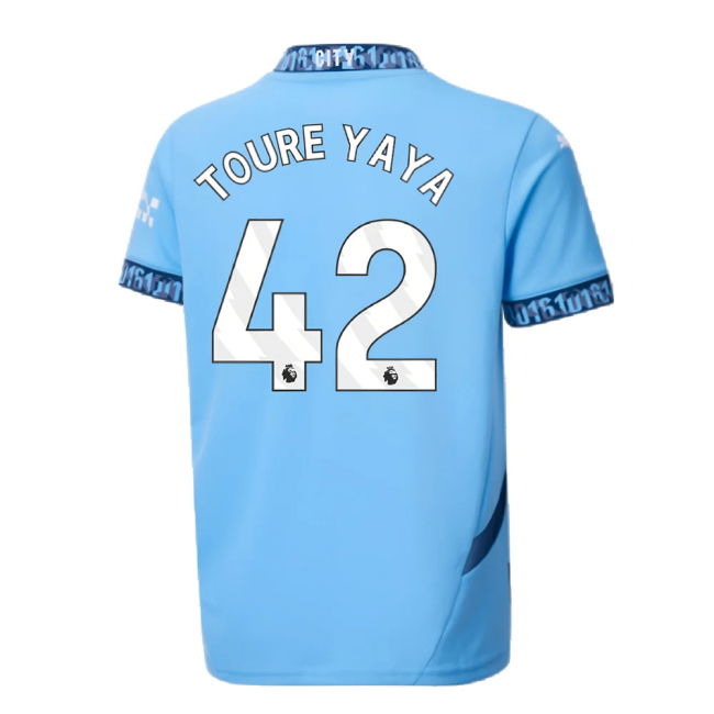 2024-2025 Man City Home Shirt (Kids) (Toure Yaya 42)