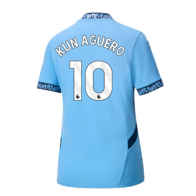 2024-2025 Man City Home Shirt (Womens) (Kun Aguero 10)