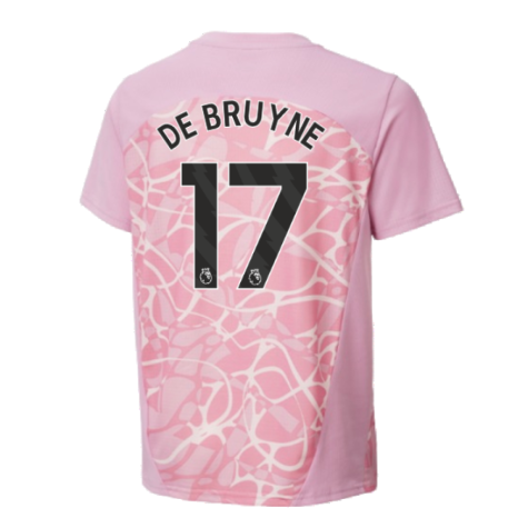 2024-2025 Man City Pre-Match Shirt (Pink Icing) - Kids (De Bruyne 17)