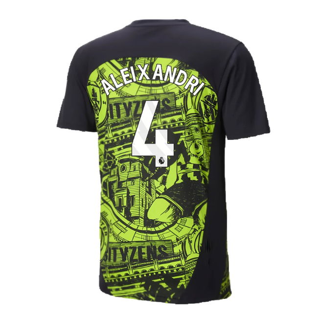 2024-2025 Man City Pre-Match Shirt (Yellow Glow) (Aleixandri 4)