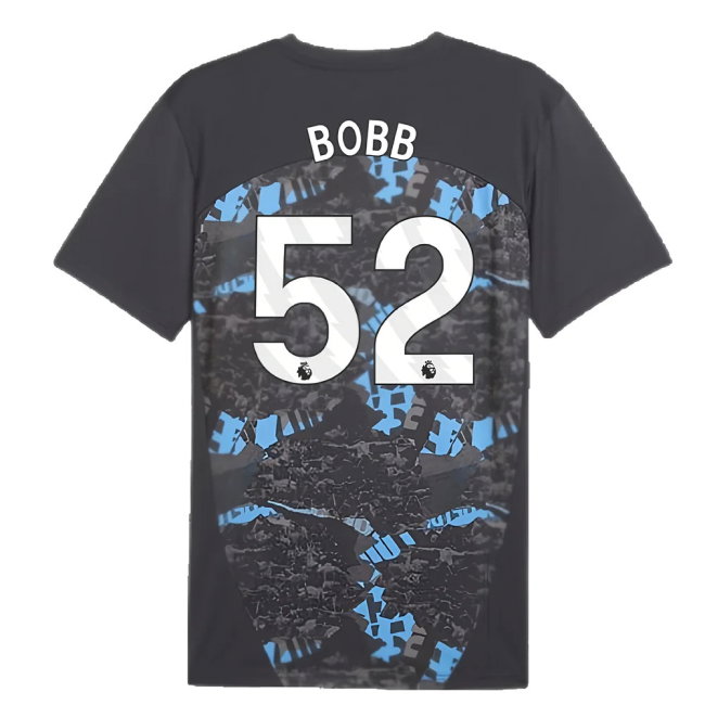 2024-2025 Man City Prematch SS Jersey (Strong Gray) (Bobb 52)
