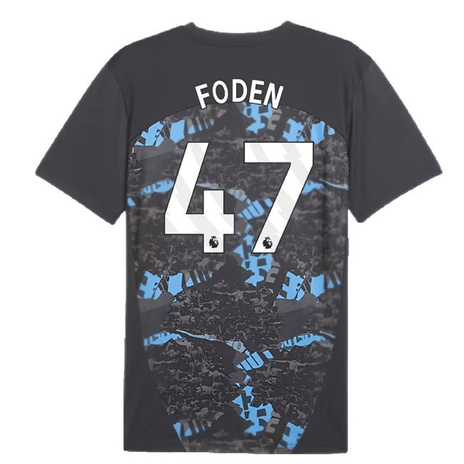 2024-2025 Man City Prematch SS Jersey (Strong Gray) (Foden 47)