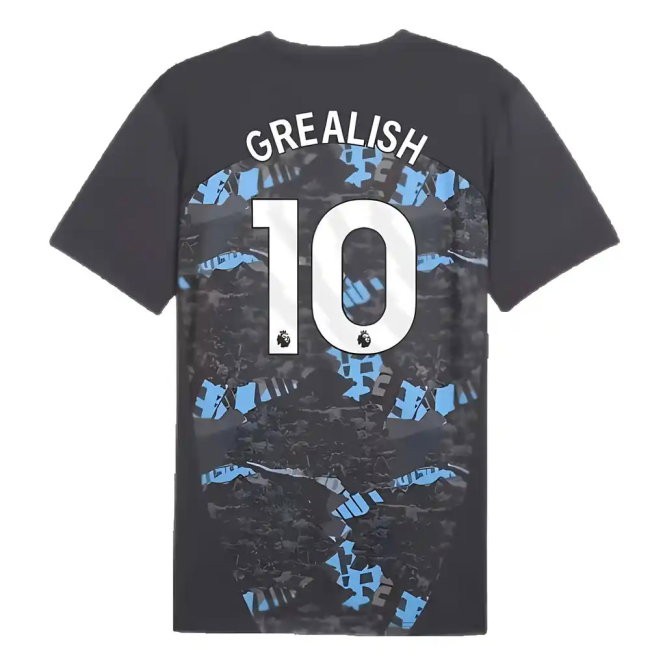 2024-2025 Man City Prematch SS Jersey (Strong Gray) (Grealish 10)