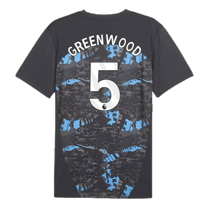 2024-2025 Man City Prematch SS Jersey (Strong Gray) (Greenwood 5)