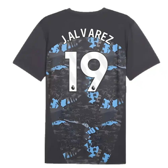 2024-2025 Man City Prematch SS Jersey (Strong Gray) (J.Alvarez 19)