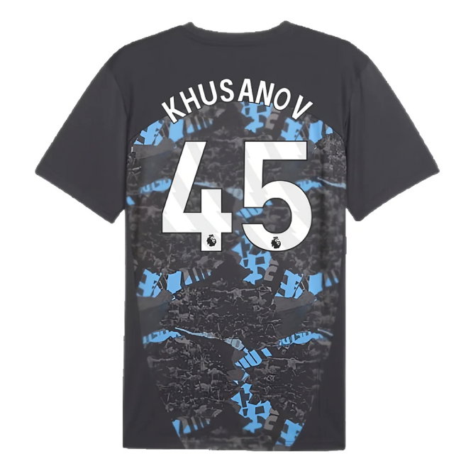 2024-2025 Man City Prematch SS Jersey (Strong Gray) (Khusanov 45)