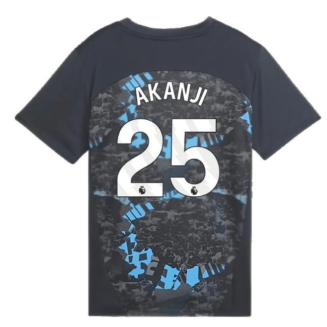 2024-2025 Man City Prematch SS Jersey (Strong Gray) - Kids (Akanji 25)