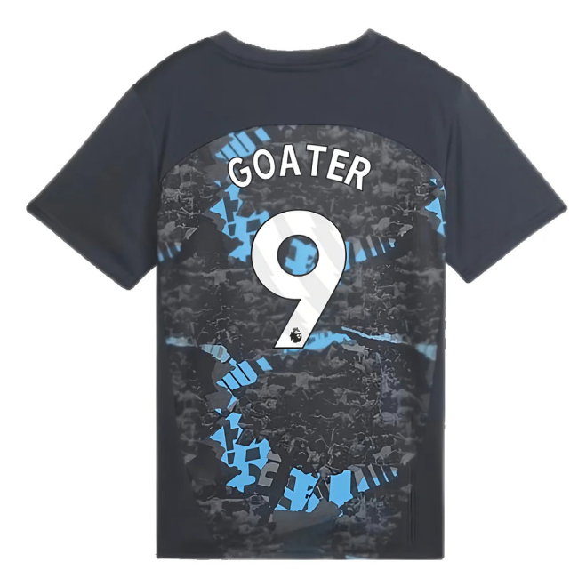 2024-2025 Man City Prematch SS Jersey (Strong Gray) - Kids (Goater 9)