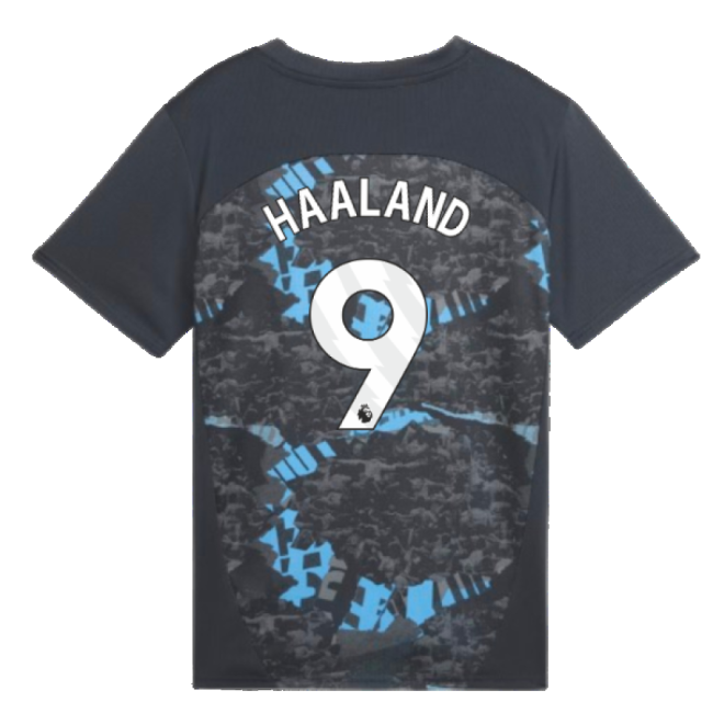 2024-2025 Man City Prematch SS Jersey (Strong Gray) - Kids (Haaland 9)