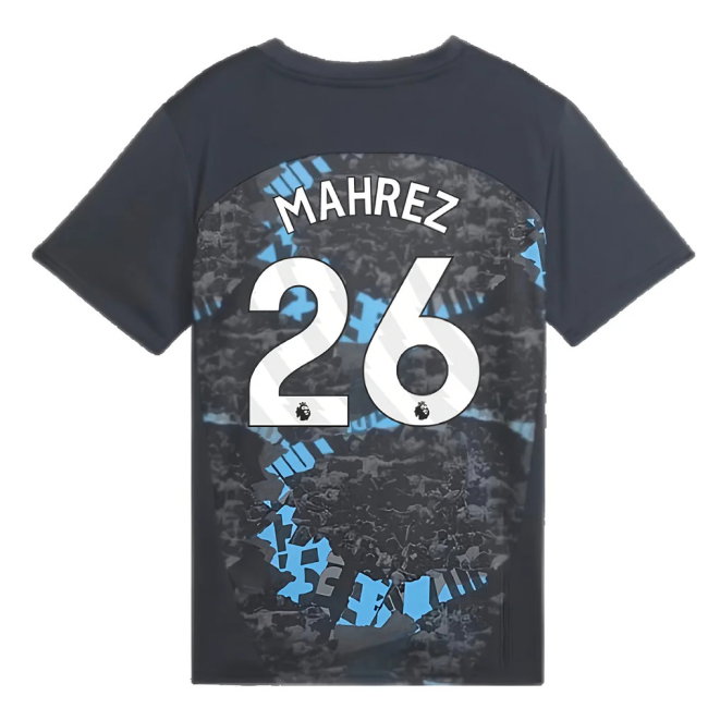 2024-2025 Man City Prematch SS Jersey (Strong Gray) - Kids (Mahrez 26)