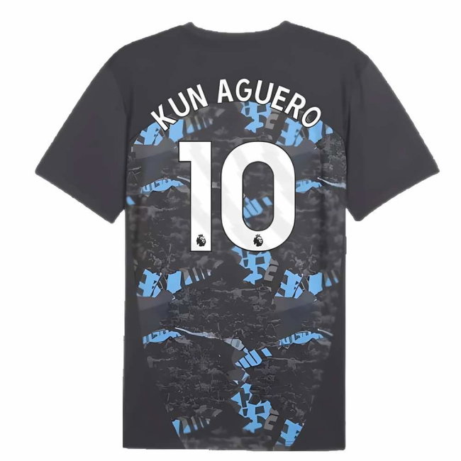 2024-2025 Man City Prematch SS Jersey (Strong Gray) (Kun Aguero 10)