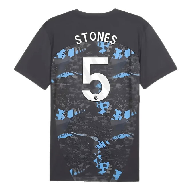 2024-2025 Man City Prematch SS Jersey (Strong Gray) (Stones 5)