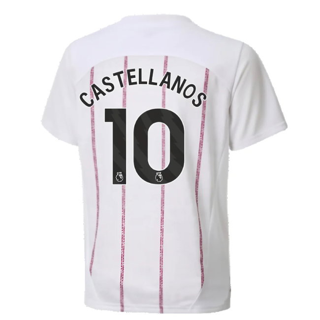 2024-2025 Man City Prematch SS Jersey (White) - Kids (Castellanos 10)
