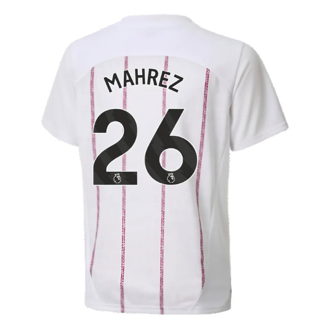 2024-2025 Man City Prematch SS Jersey (White) - Kids (Mahrez 26)