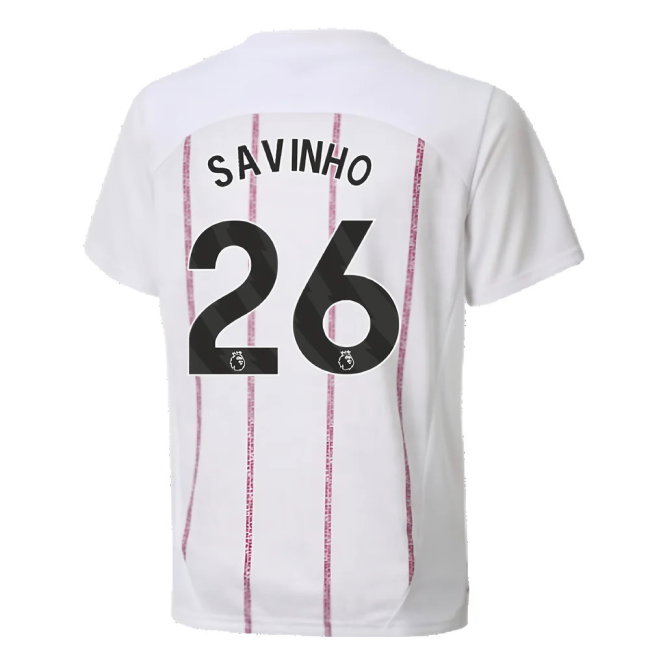 2024-2025 Man City Prematch SS Jersey (White) - Kids (Savinho 26)