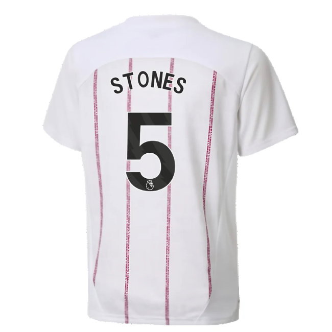 2024-2025 Man City Prematch SS Jersey (White) - Kids (Stones 5)