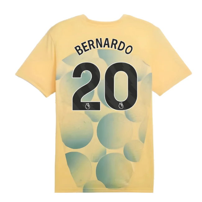 2024-2025 Man City Prematch SS Shirt (Flaxen) (Bernardo 20)