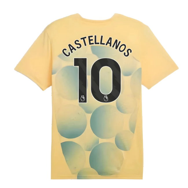 2024-2025 Man City Prematch SS Shirt (Flaxen) (Castellanos 10)