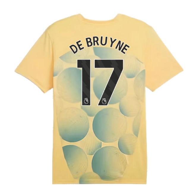 2024-2025 Man City Prematch SS Shirt (Flaxen) (De Bruyne 17)