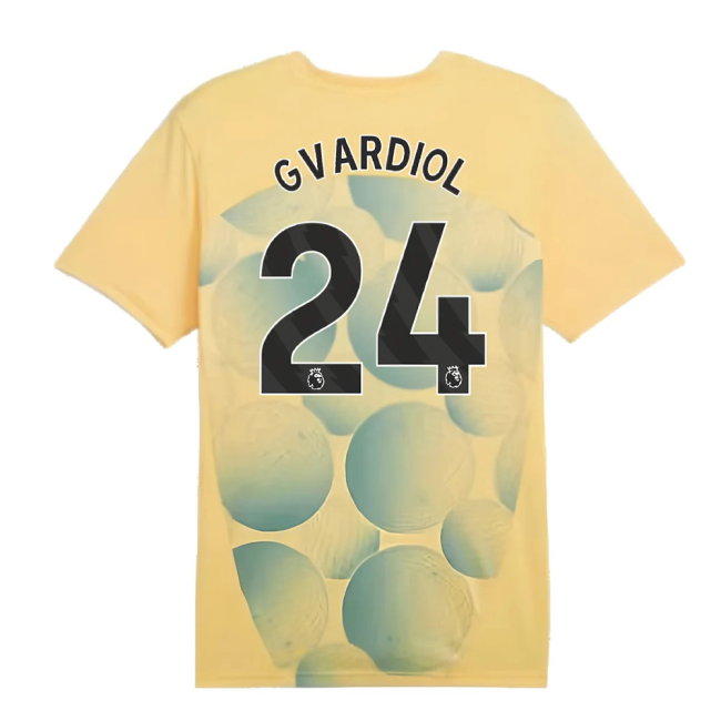 2024-2025 Man City Prematch SS Shirt (Flaxen) (Gvardiol 24)