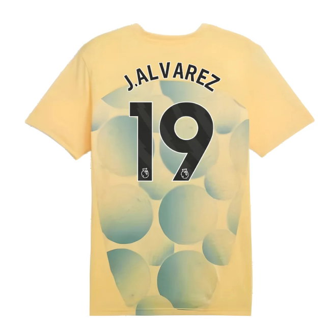 2024-2025 Man City Prematch SS Shirt (Flaxen) (J.Alvarez 19)