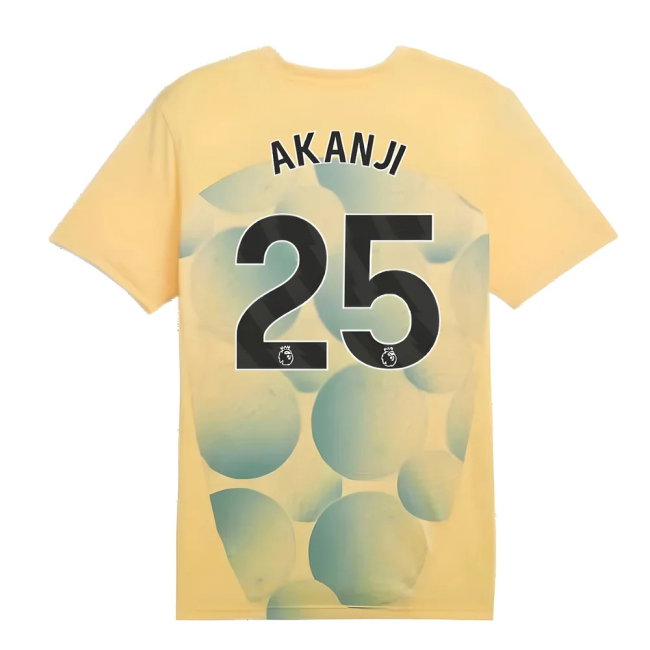 2024-2025 Man City Prematch SS Shirt (Flaxen) - Kids (Akanji 25)