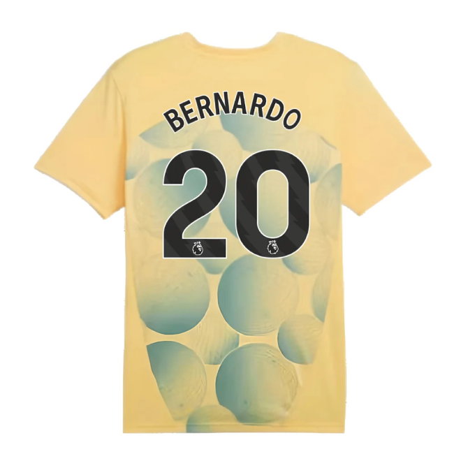 2024-2025 Man City Prematch SS Shirt (Flaxen) - Kids (Bernardo 20)