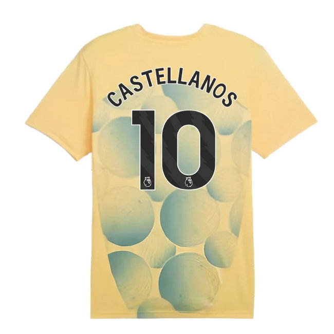 2024-2025 Man City Prematch SS Shirt (Flaxen) - Kids (Castellanos 10)
