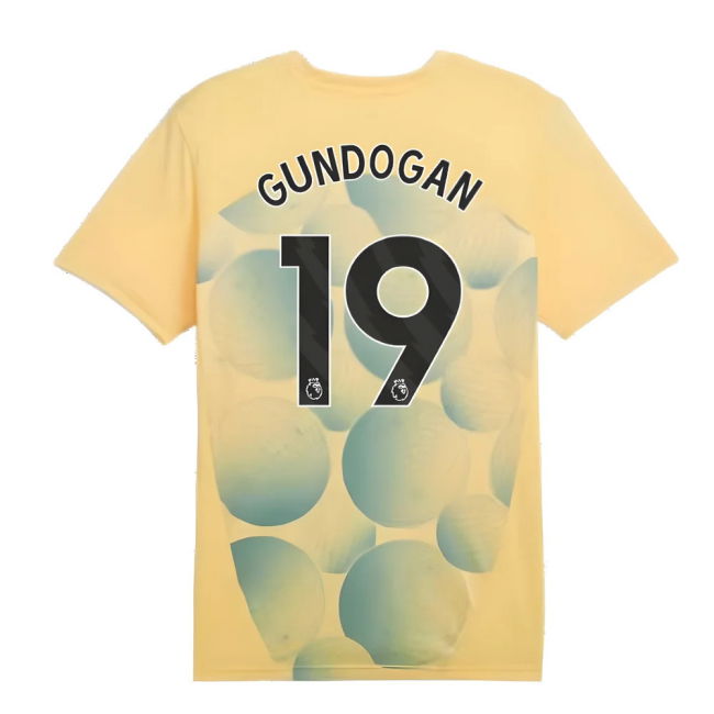 2024-2025 Man City Prematch SS Shirt (Flaxen) - Kids (Gundogan 19)
