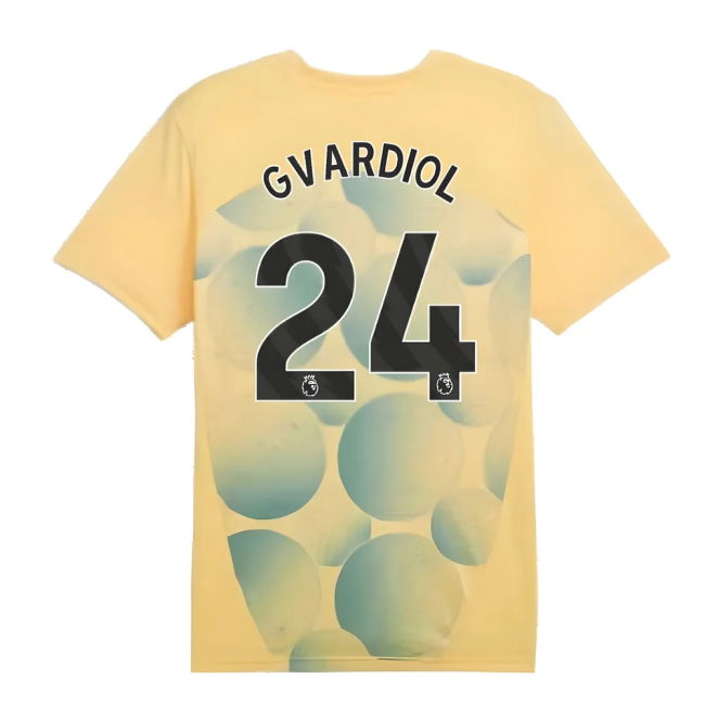 2024-2025 Man City Prematch SS Shirt (Flaxen) - Kids (Gvardiol 24)