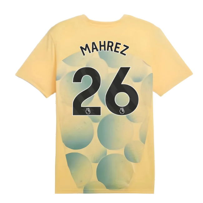 2024-2025 Man City Prematch SS Shirt (Flaxen) - Kids (Mahrez 26)