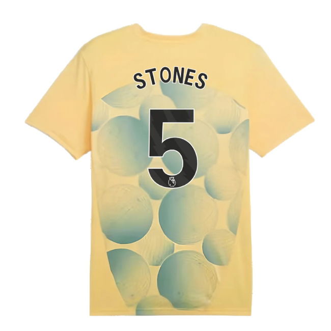 2024-2025 Man City Prematch SS Shirt (Flaxen) - Kids (Stones 5)