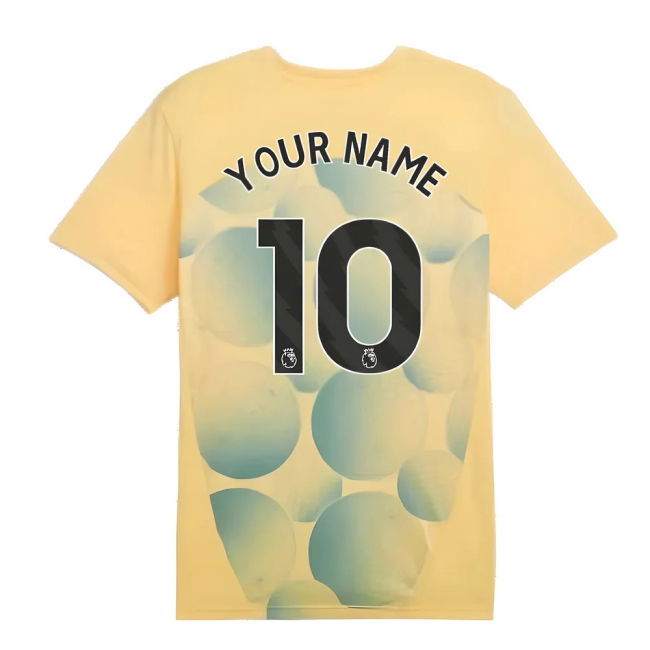 2024-2025 Man City Prematch SS Shirt (Flaxen) - Kids (Your Name)