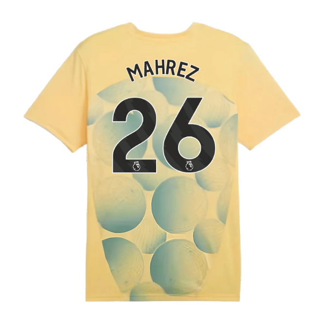 2024-2025 Man City Prematch SS Shirt (Flaxen) (Mahrez 26)
