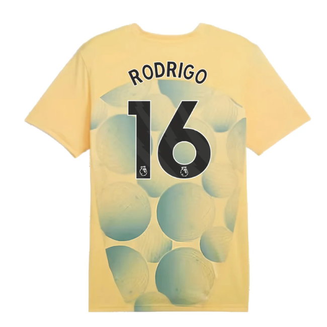 2024-2025 Man City Prematch SS Shirt (Flaxen) (Rodrigo 16)