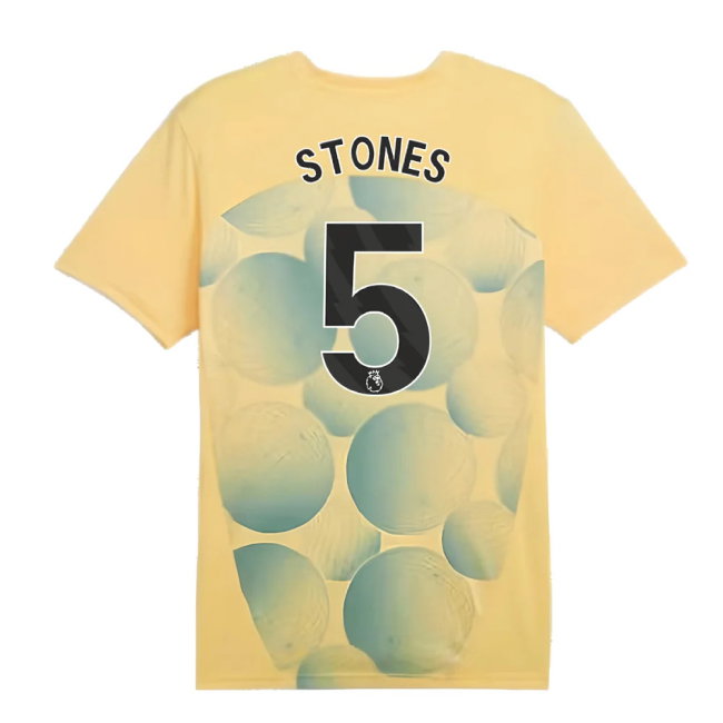 2024-2025 Man City Prematch SS Shirt (Flaxen) (Stones 5)