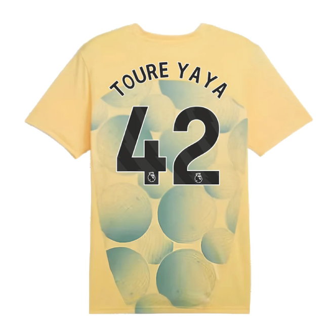 2024-2025 Man City Prematch SS Shirt (Flaxen) (Toure Yaya 42)
