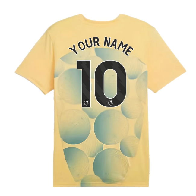 2024-2025 Man City Prematch SS Shirt (Flaxen) (Your Name)