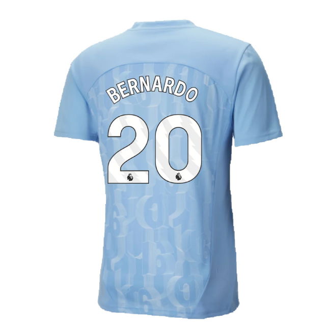 2024-2025 Man City Prematch SS Shirt (Light Blue) (Bernardo 20)